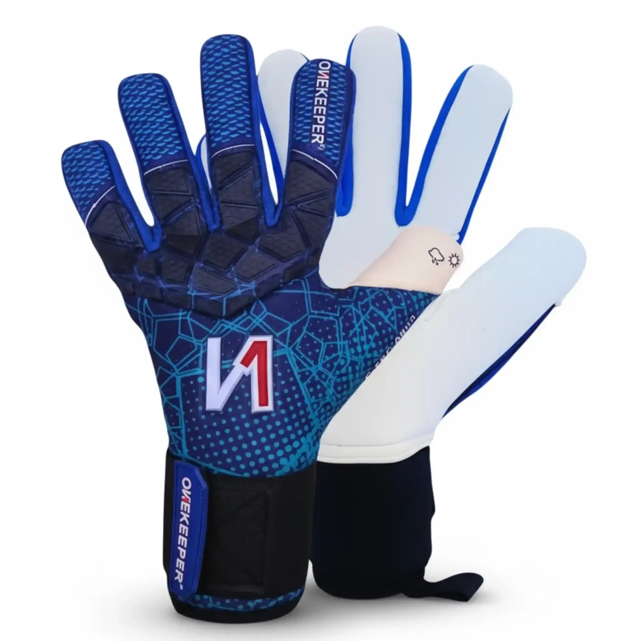 C-TEC Aqua Latex Blue with Thin Neoprene Backhand for Cold Weather