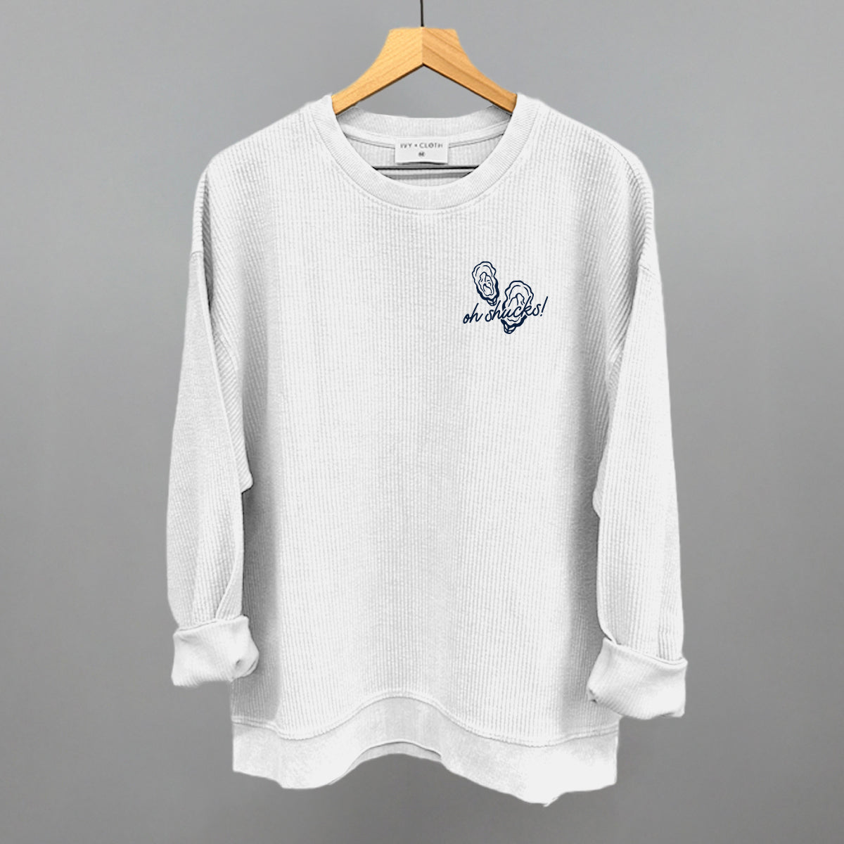 Oh Shucks Oysters (Navy Blue) (Left Chest)