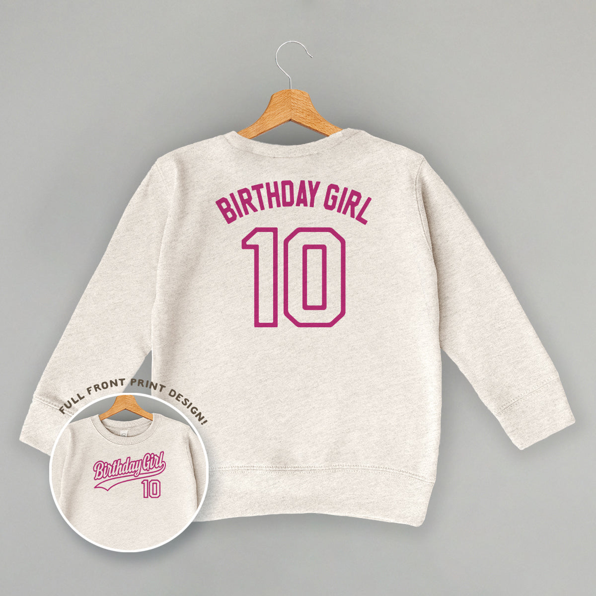 Birthday Girl Varsity #10 (Kids Back Print)