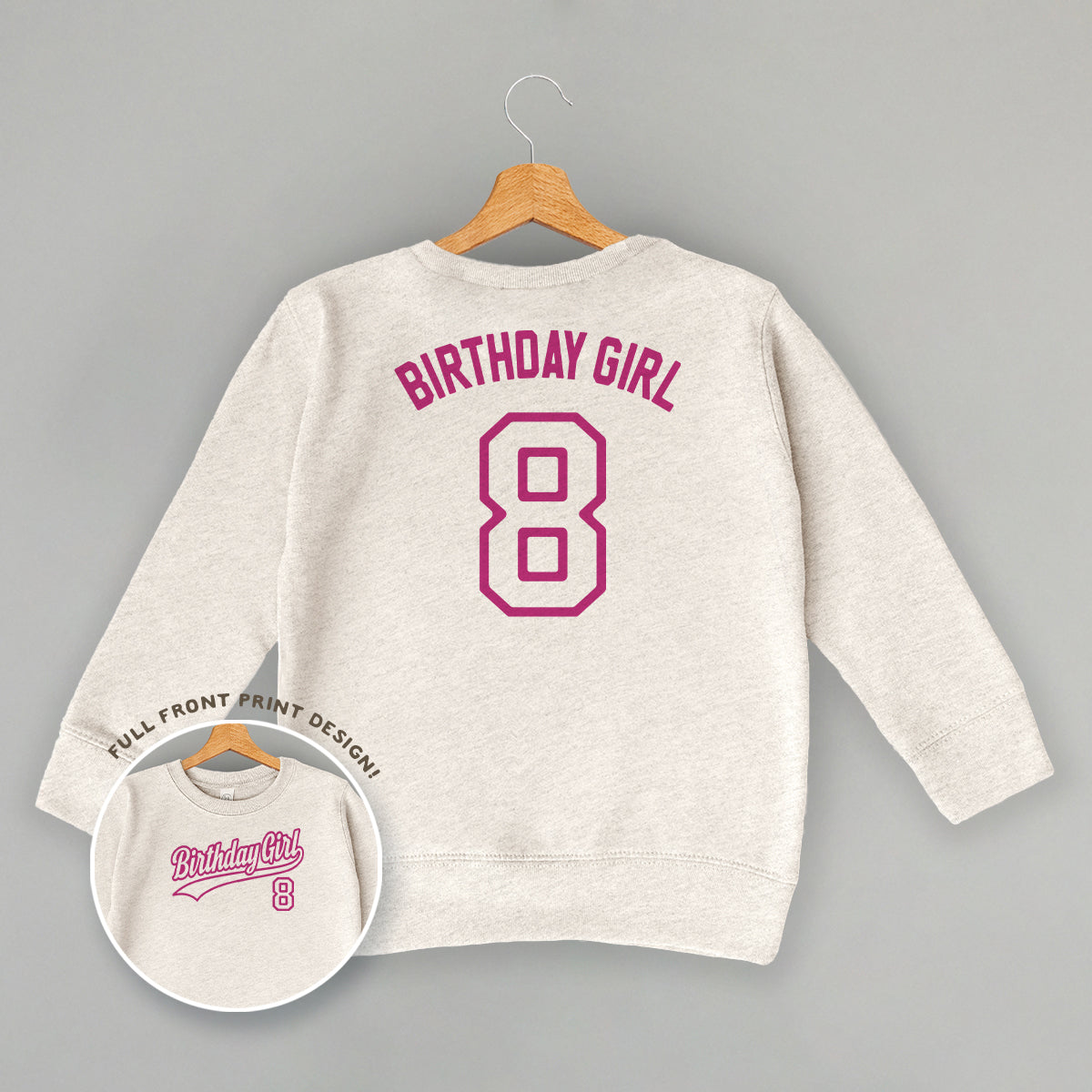 Birthday Girl Varsity #8 (Kids Back Print)