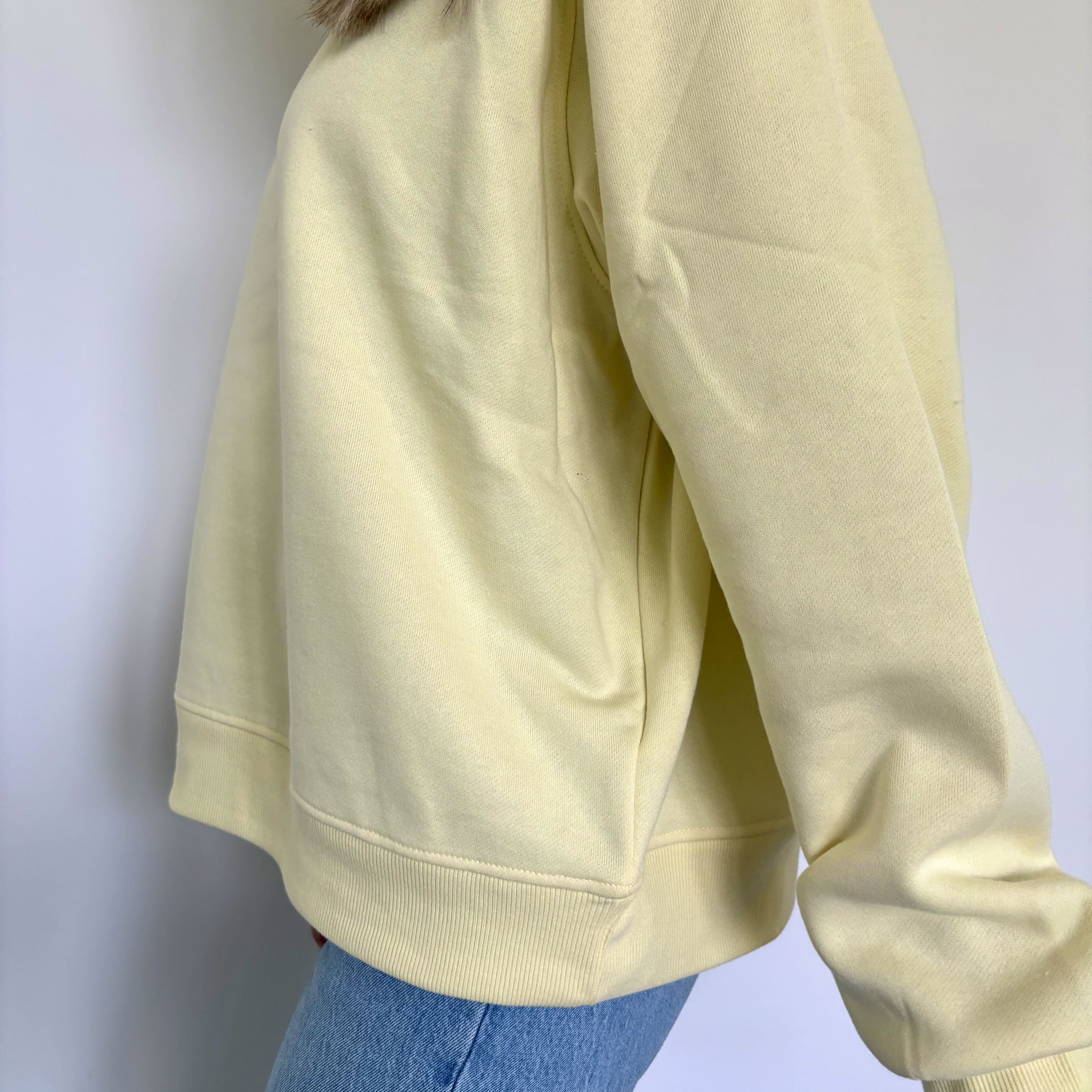 Butter Yellow Oversized Fleece Mockneck