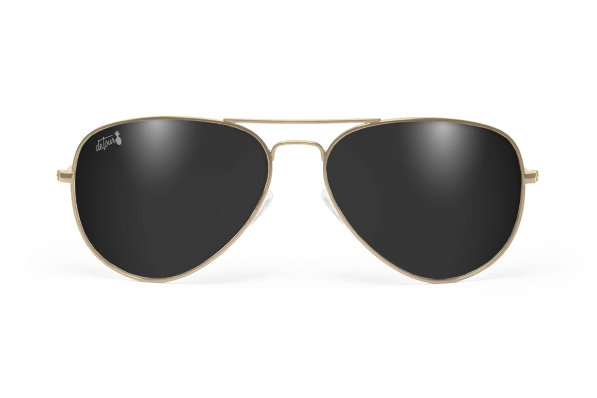 Gold - Jet Black Lens Polarized - Oasis