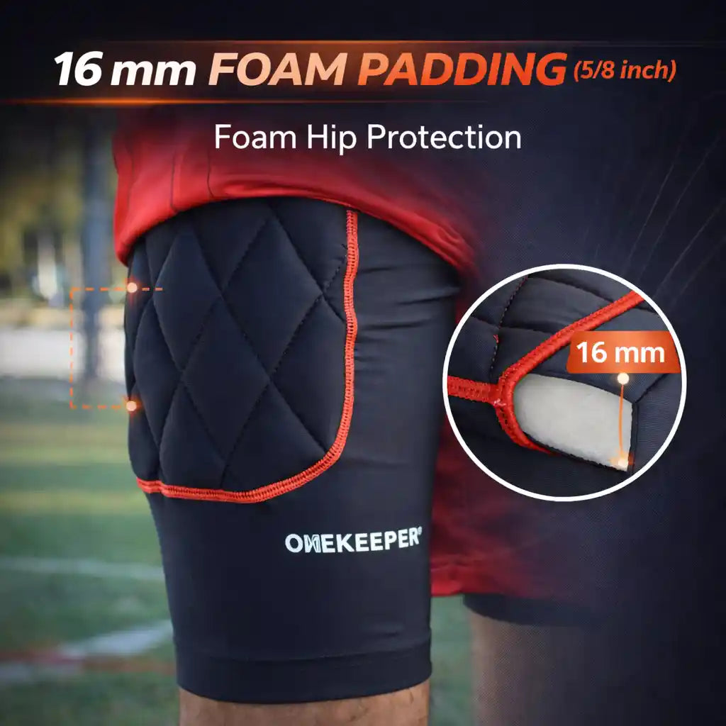 ONEKEEPER Goalkeeper Foam Padded Compression Shorts