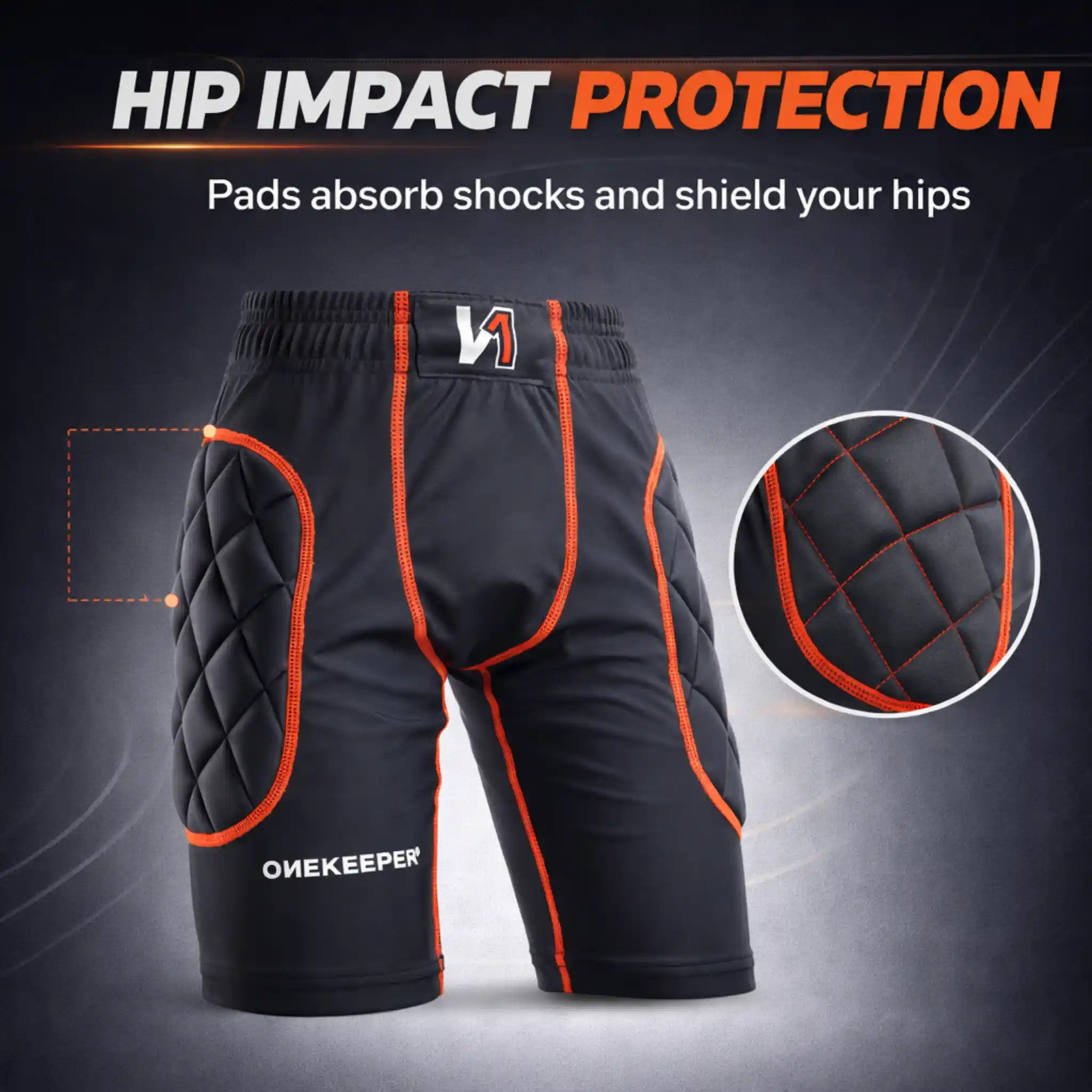 ONEKEEPER Goalkeeper Foam Padded Compression Shorts