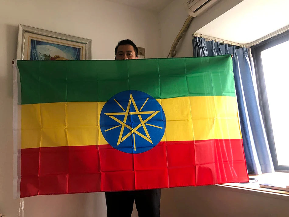 SKY FLAG Ethiopia flag 90X150cm 3x5fts Ethiopia Flag Ethiopian National Flags Polyester hanging banner indoor outdoor home decor