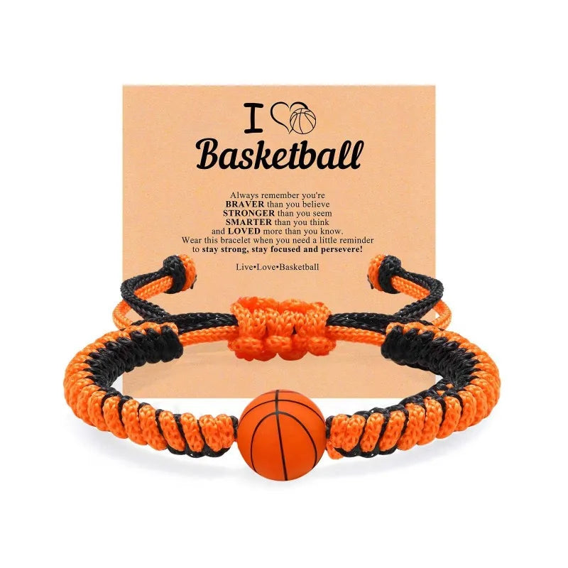 Men's Gift Diamond Knot Rope Weaving Adjustable Bracelet Silicone Baseball Football Basketball Weaving Bracelet