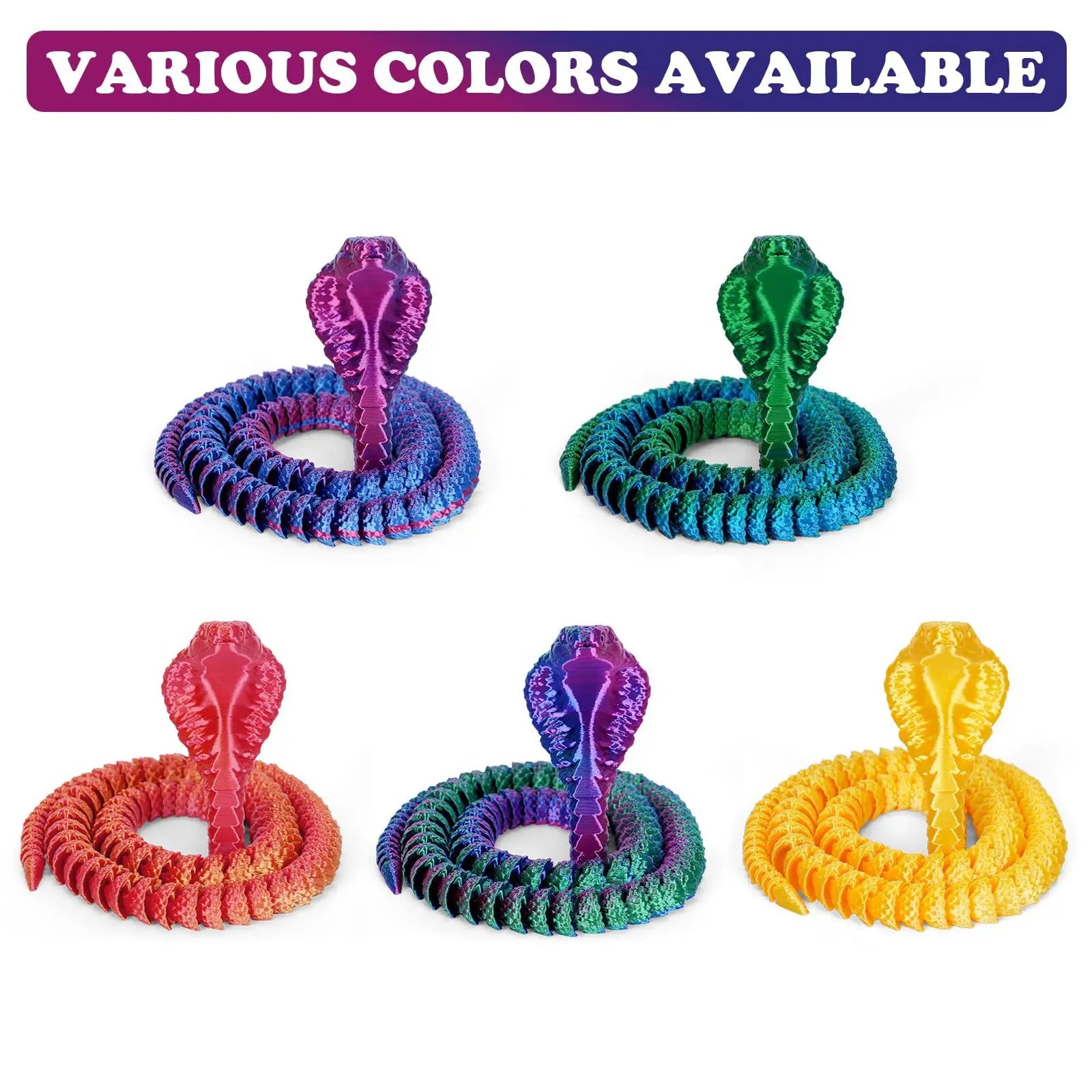 3D Printed Snake Serpent Figures Desk Accessories for Boy 3D Printed Dragon Room Desktop Ornament Office Accessories Figurines