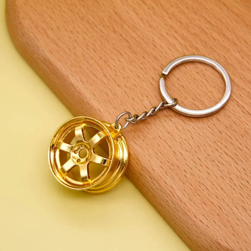 Creative Gear Head Keychain Speed Gearbox Keyring for Car Key Turbo Hub Brake Disc Pendant Shock Absorber Keys Holder Chain Ring