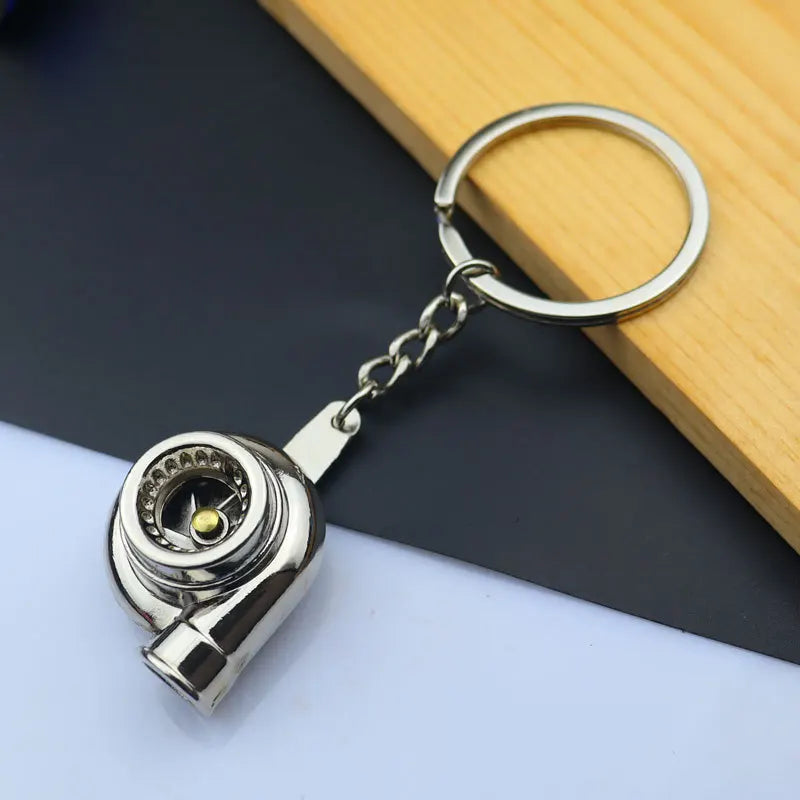 Creative Metal Mini Auto Parts Car Wheel Keychain Body Kit Enthusiast Keyring Accessories Key Ring Chain for Men Woman Gift