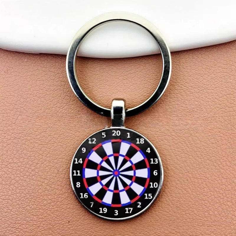 Creative Fashion Dart Target Keychain Retro Time Gemstone Keyring Metal Pendant Car Moto Key Chain Ring Gift