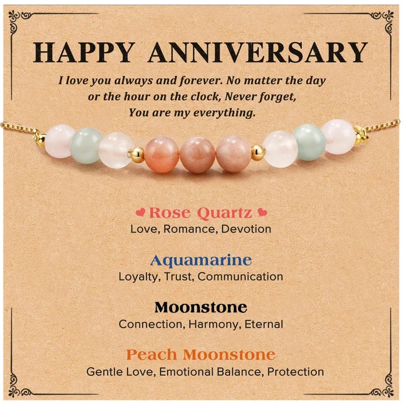 Natural Stone Moonstone Stainless Steel Bracelet Female, Adjustable, Gift for Mother sisters's Anniversary Friendship Jewelry