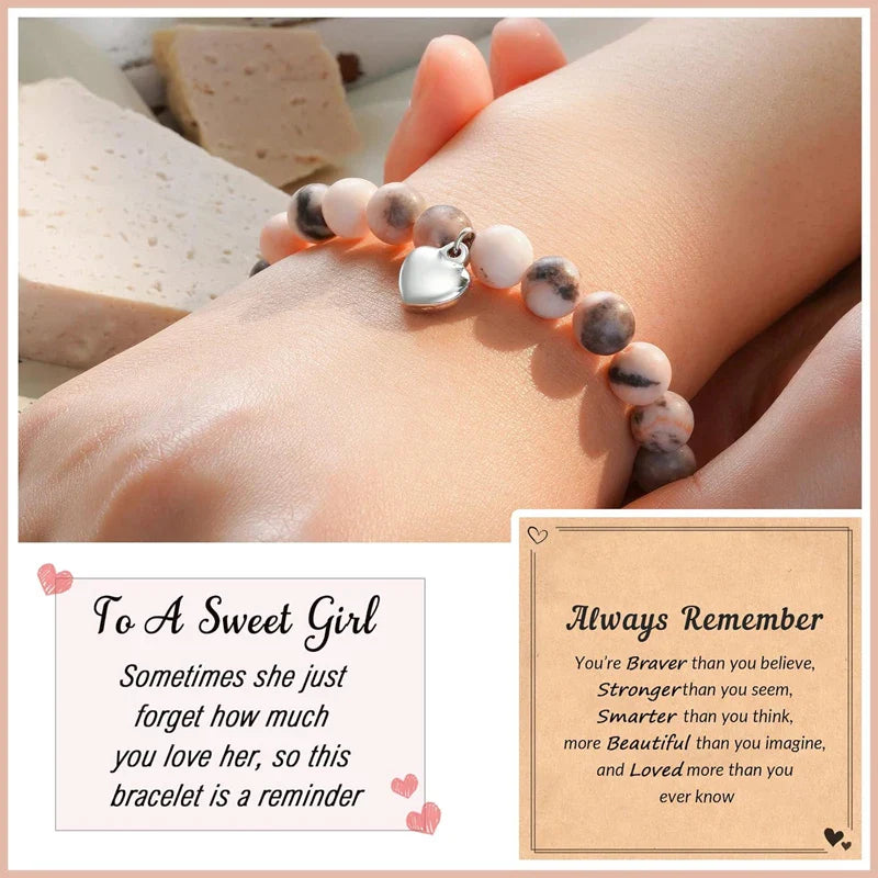 Fashion Women Teen Girl Gifts, Natural Stone Bracelets Trendy Stuff Inspirational Teen Girl Women Gifts Ideas