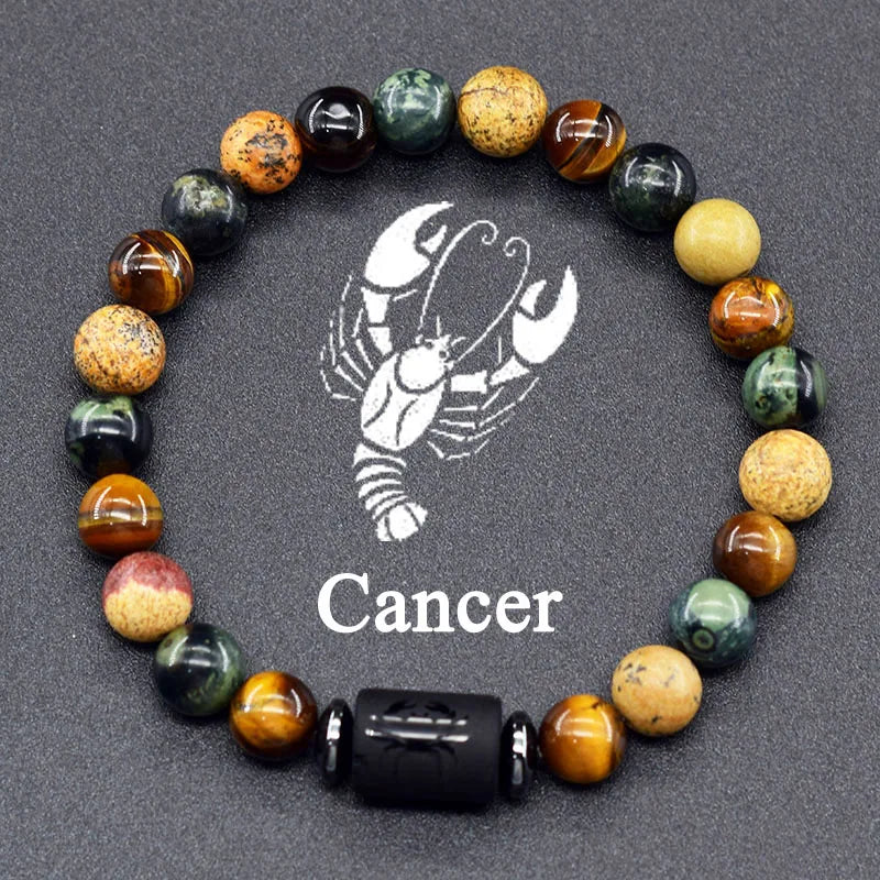 12 Constellation Signs Bracelet for Women Men 12 Zodiac Charm Bracelet Homme Capricorn Libra Leo Signs Jewelry on Hand Wholesale