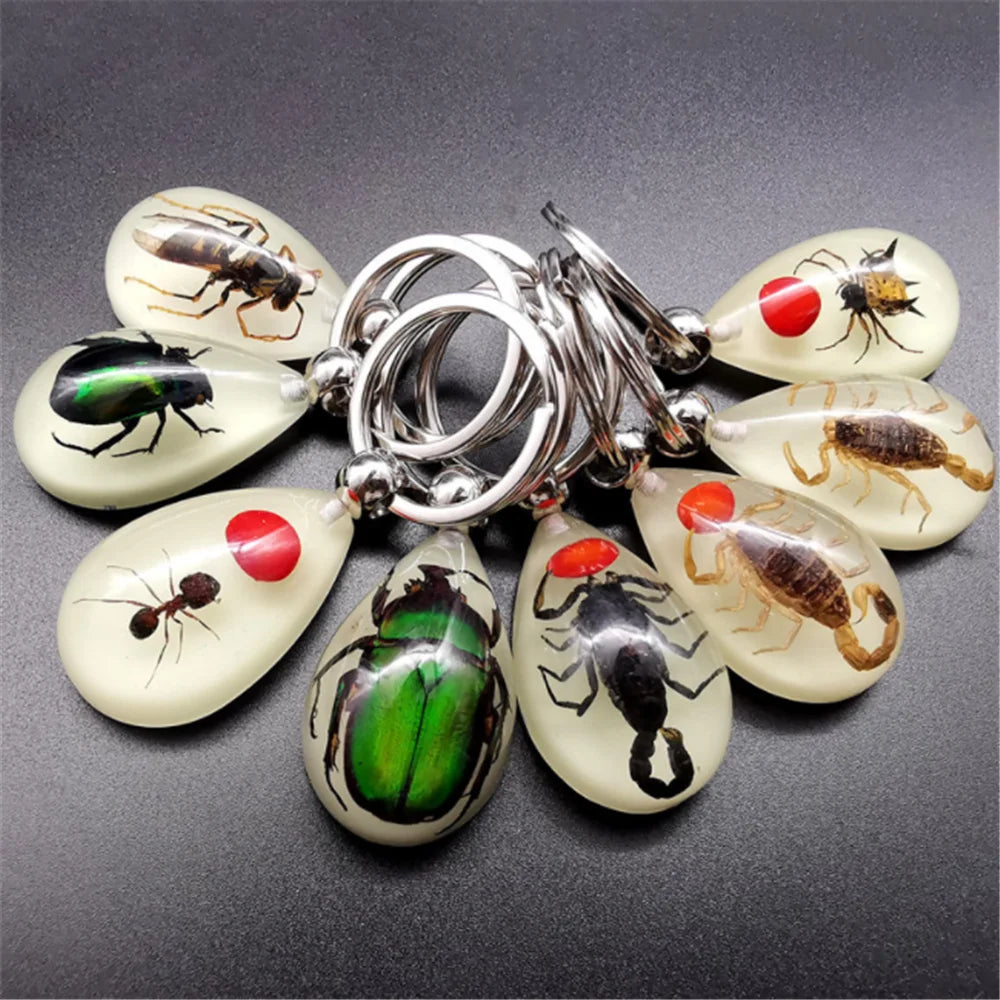 Car luminous amber insect keychain pendant for Citroen 2002 2004 2006 Daewoo c3 c4 2009