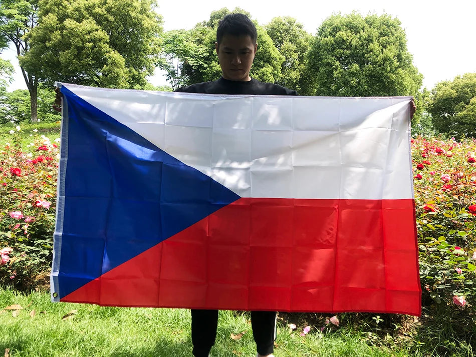 Czech Flag 90x150cm polyester Hanging czech republic Flag 3x5fts Polyester standard Flag Banner