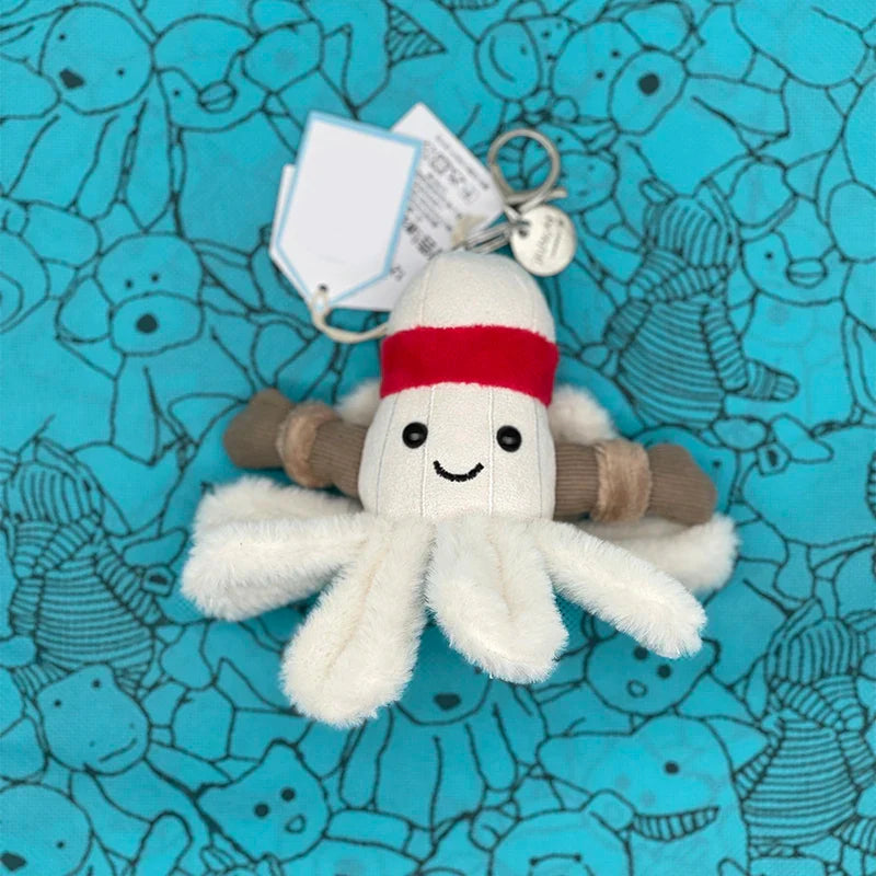 Golf Ball Plush Keychain, Jellyfish Keychain, Macaron Plush Toy, Cherry, Black Storm Cloud Plush JC Bag Charm