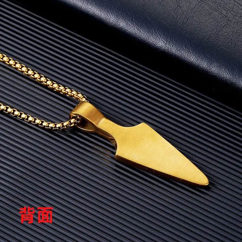 Horus Eye Anka Spearhead Titanium Steel Necklace Carbon Fiber Stainless Steel Men's Pendant Gift for Men Women