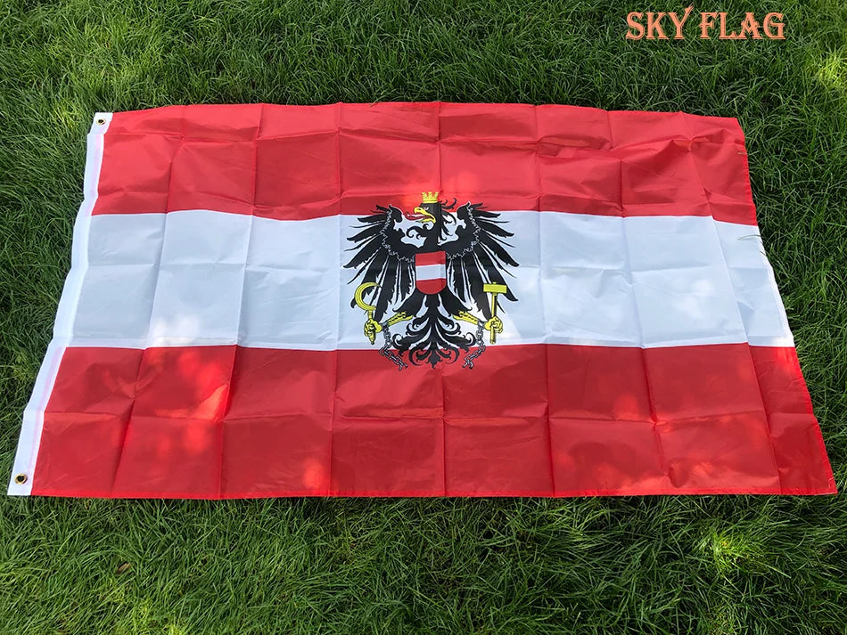 SKY FLAG 90*150cm Austria Eagle National Flags Banners with Coat of Arms Austrian Emblem Country Flag polyester printed