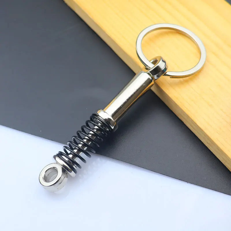 Creative Metal Mini Auto Parts Car Wheel Keychain Body Kit Enthusiast Keyring Accessories Key Ring Chain for Men Woman Gift