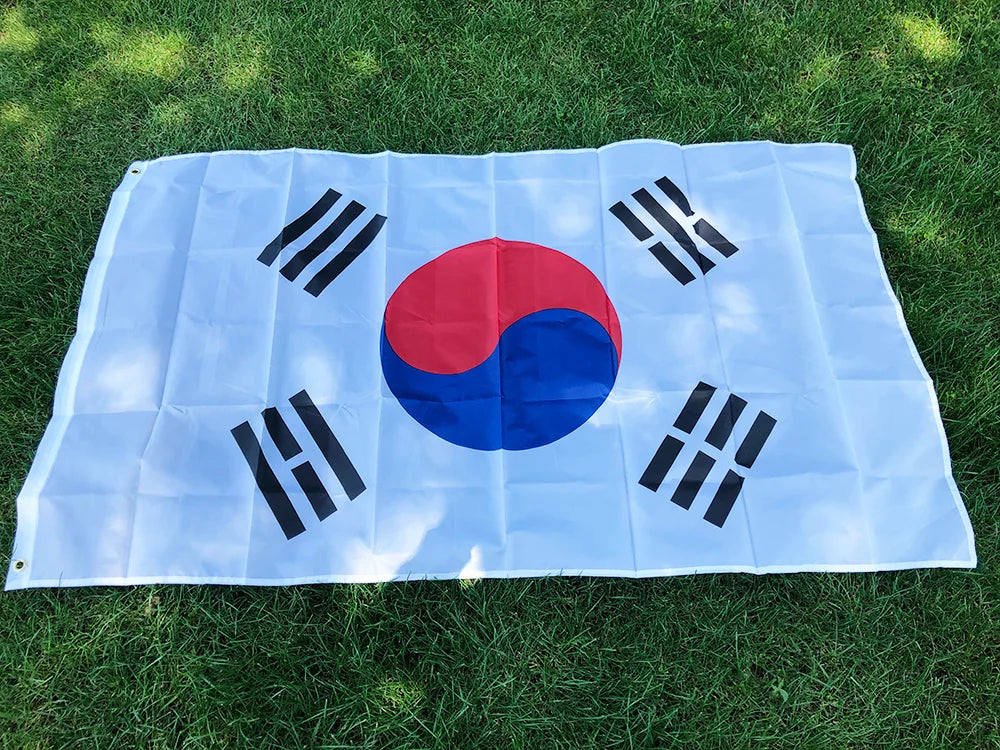 SKY FLAG South Korea flag 90X150cm High Quality Polyester Fabrics hanging Flags South Korea Korean Flag Banner for decoration