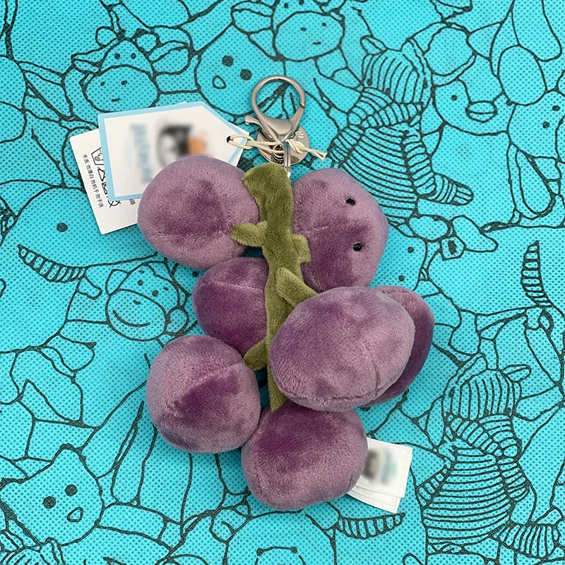 Golf Ball Plush Keychain, Jellyfish Keychain, Macaron Plush Toy, Cherry, Black Storm Cloud Plush JC Bag Charm