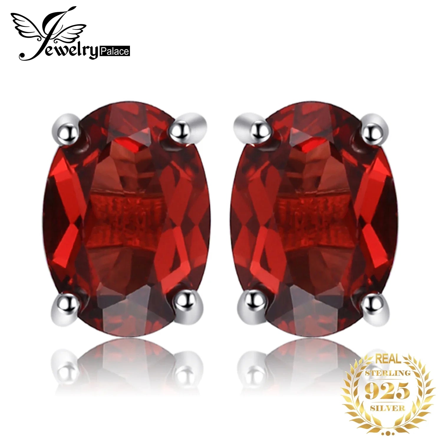JewelryPalace Rose Gold Yellow Gold Plated Oval Natural Amethyst Citrine Garnet Topaz Peridot 925 Sterling Silver Earrings Woman