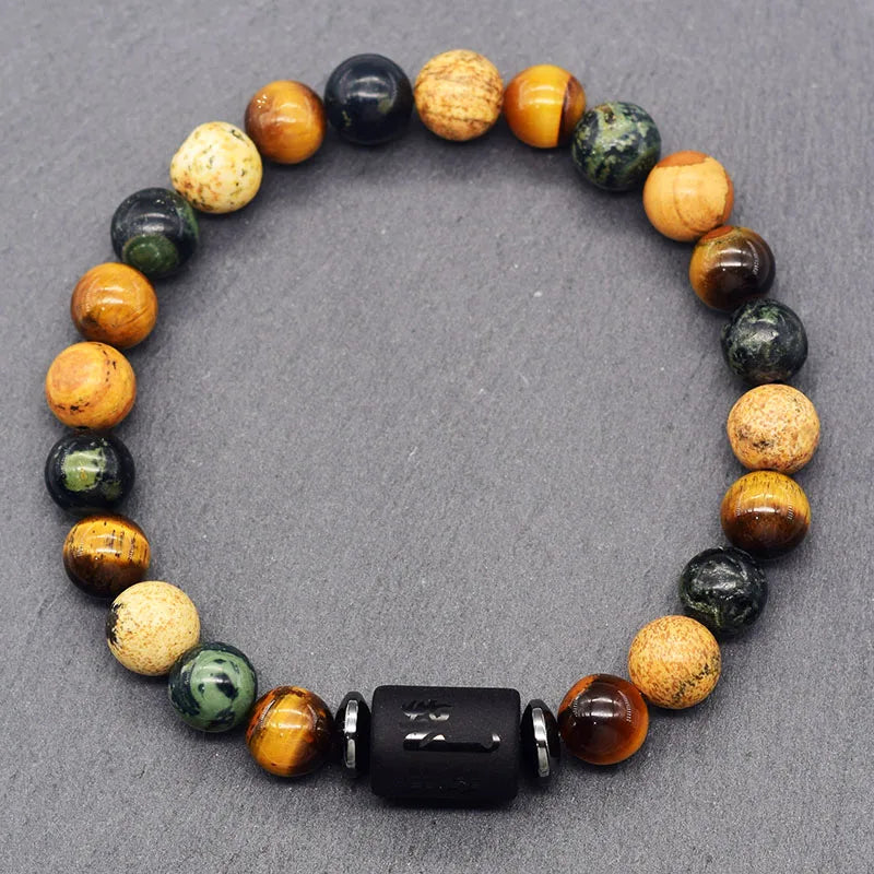 12 Constellation Signs Bracelet for Women Men 12 Zodiac Charm Bracelet Homme Capricorn Libra Leo Signs Jewelry on Hand Wholesale