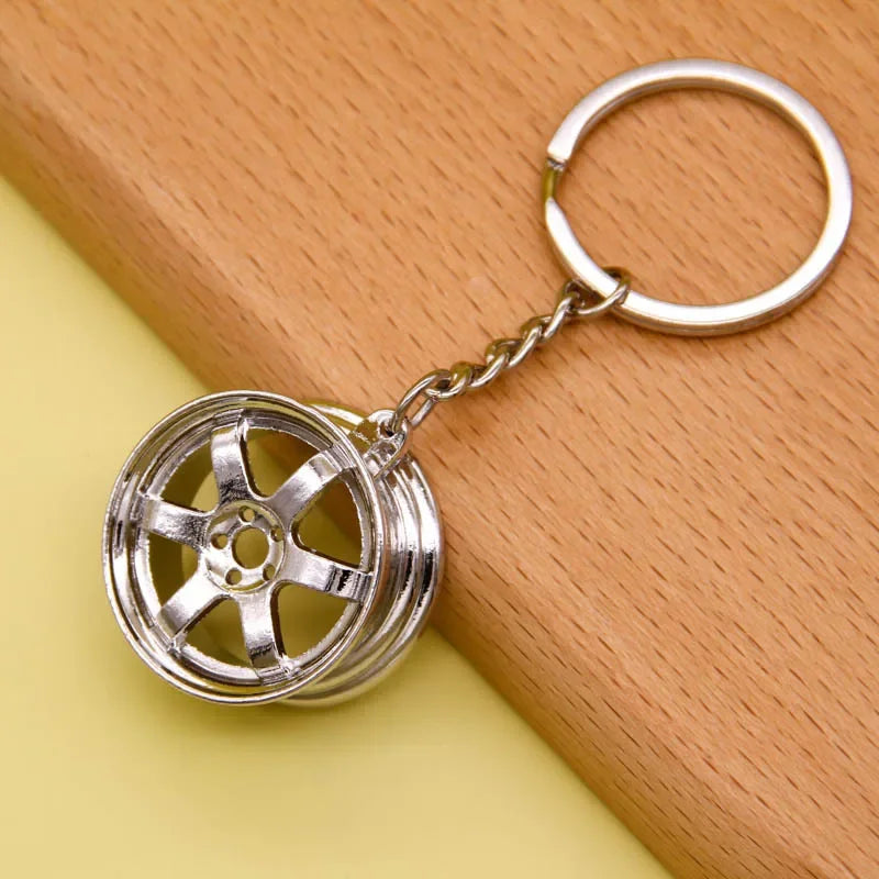 Creative Gear Head Keychain Speed Gearbox Keyring for Car Key Turbo Hub Brake Disc Pendant Shock Absorber Keys Holder Chain Ring