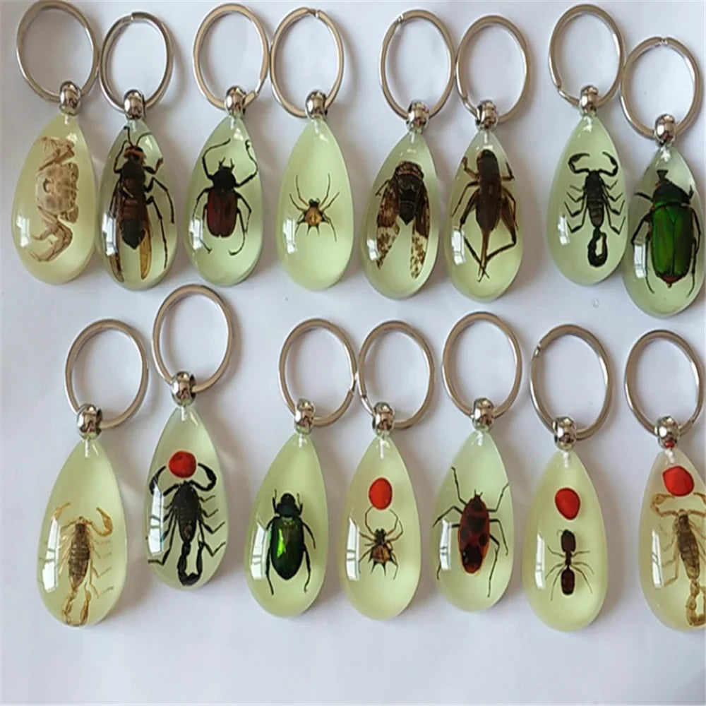 Car luminous amber insect keychain pendant for Citroen 2002 2004 2006 Daewoo c3 c4 2009