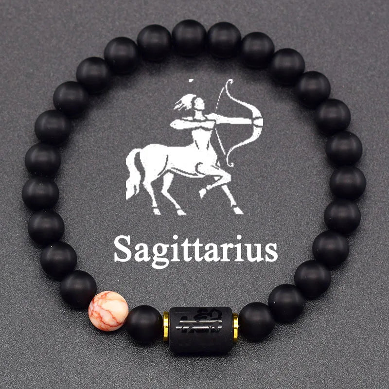 12 Constellation Signs Bracelet for Women Men 12 Zodiac Charm Bracelet Homme Capricorn Libra Leo Signs Jewelry on Hand Wholesale