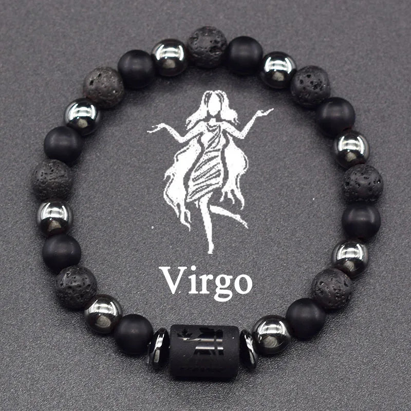 12 Constellation Signs Bracelet for Women Men 12 Zodiac Charm Bracelet Homme Capricorn Libra Leo Signs Jewelry on Hand Wholesale