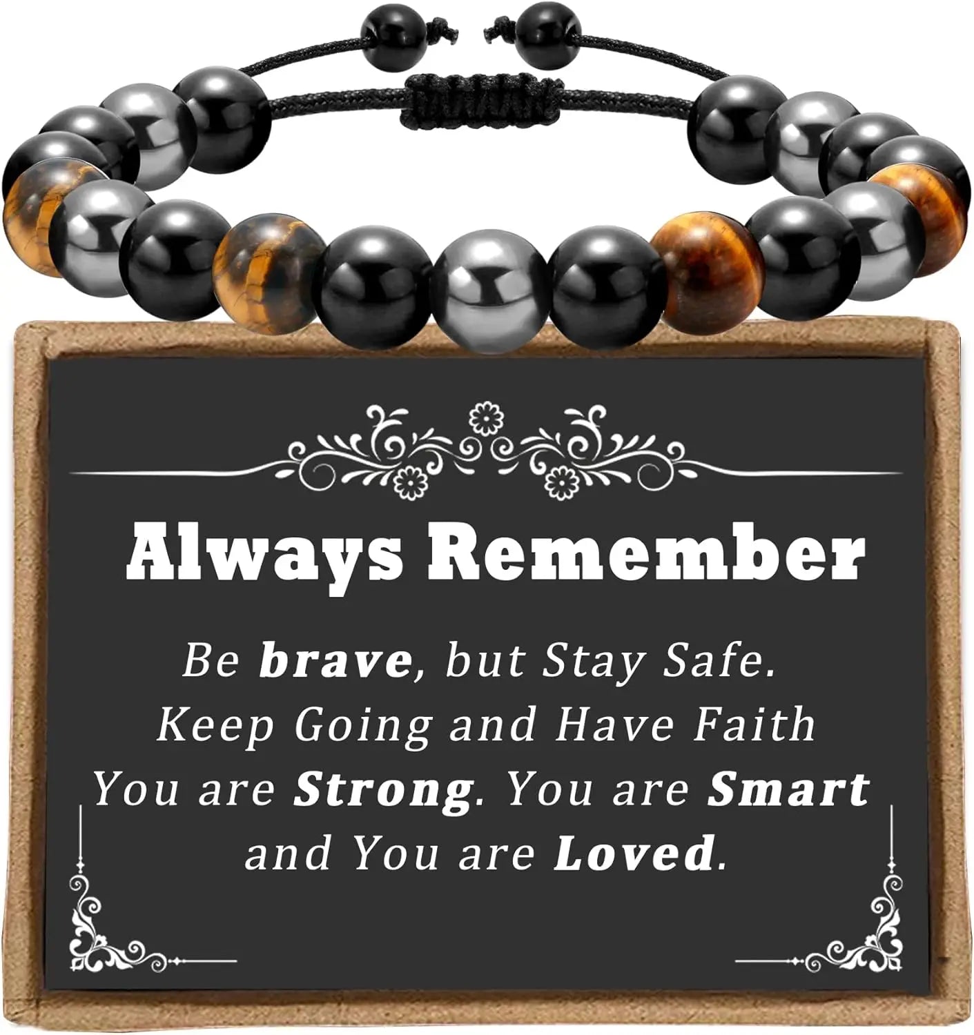 Adjustable ID Triple Protection Bracelets Graduation Gifts for Teen Boys Son Man Teenage, Happy Birthday Gifts for Son Grandson