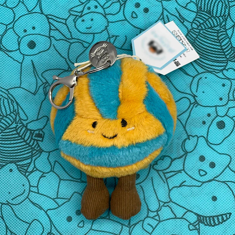 Golf Ball Plush Keychain, Jellyfish Keychain, Macaron Plush Toy, Cherry, Black Storm Cloud Plush JC Bag Charm