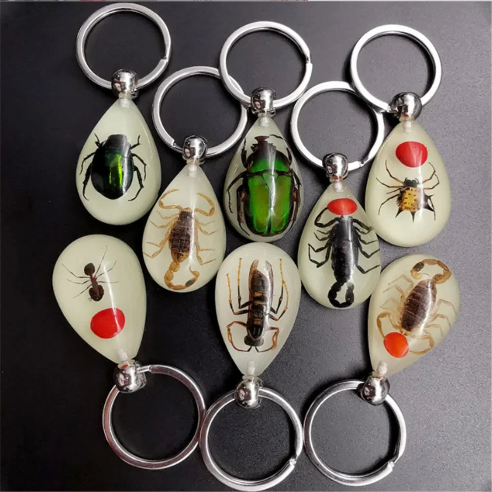 Car luminous amber insect keychain pendant for Citroen 2002 2004 2006 Daewoo c3 c4 2009