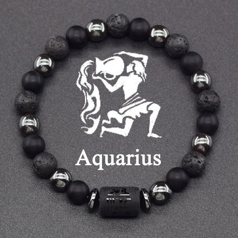 12 Constellation Signs Bracelet for Women Men 12 Zodiac Charm Bracelet Homme Capricorn Libra Leo Signs Jewelry on Hand Wholesale