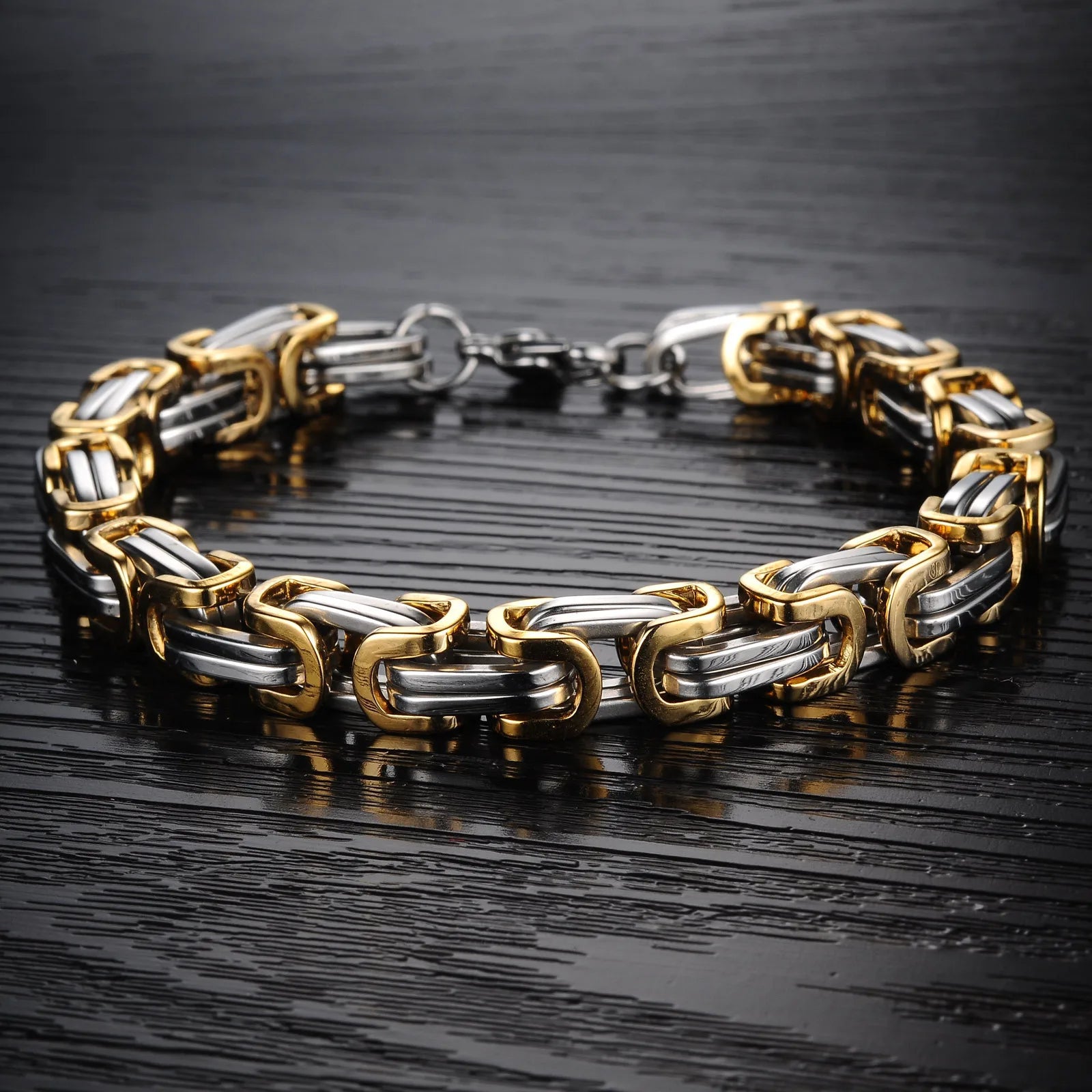 YQ 8MM Stainless Steel Bracelet For Men Jewelry Accessories Homme Hand Chain Motorcycle Bikes Rock Male