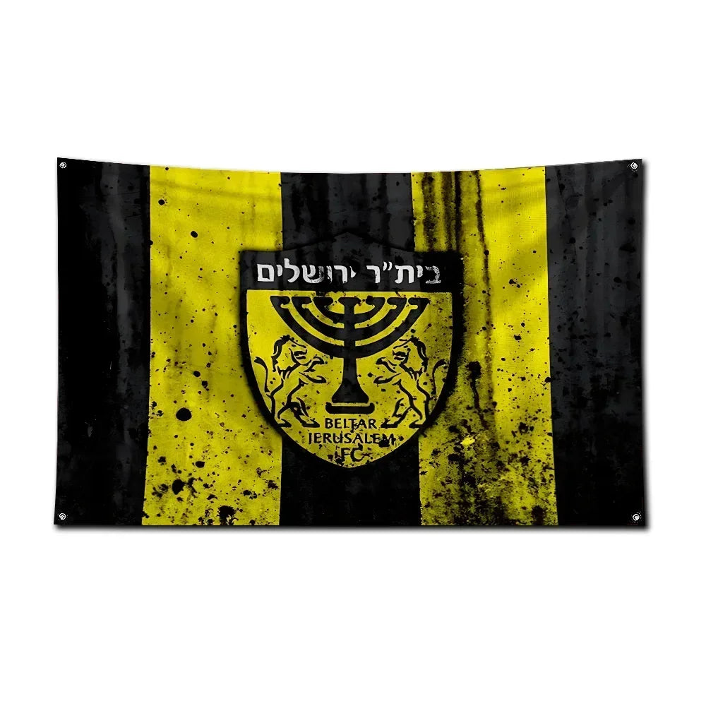 Beitar Jerusalem FC Polyester Printed Banner for Garage or Outdoor Decor Show Team Spirit and Unique Style