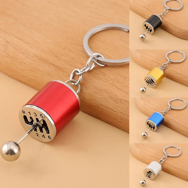 Creative Gear Head Keychain Speed Gearbox Keyring for Car Key Turbo Hub Brake Disc Pendant Shock Absorber Keys Holder Chain Ring