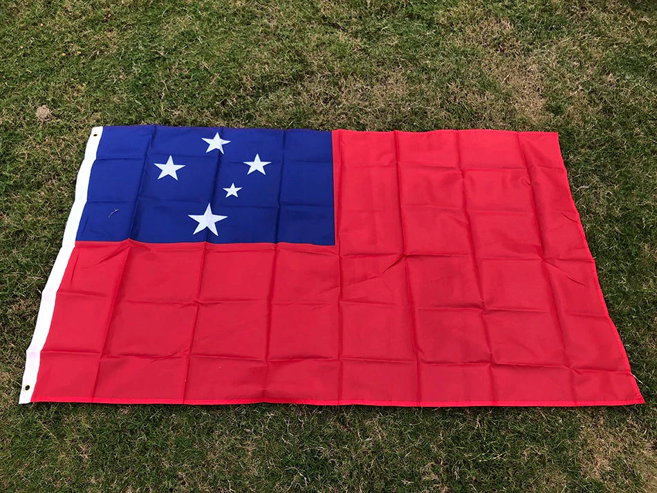 SKY FLAG Samoa flag  90x150cm Double penetration Polyester hanging Samoa WS American Samoan Flag with Brass Grommets for Decor