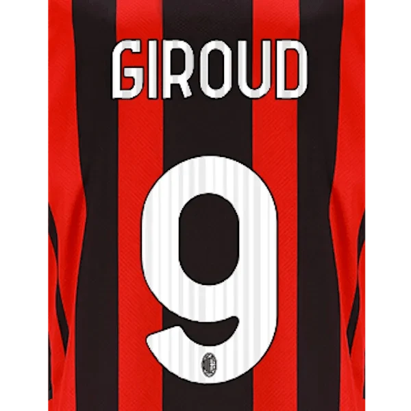 AC Milan 2021-22 Home Giroud #9 Jersey Name Set