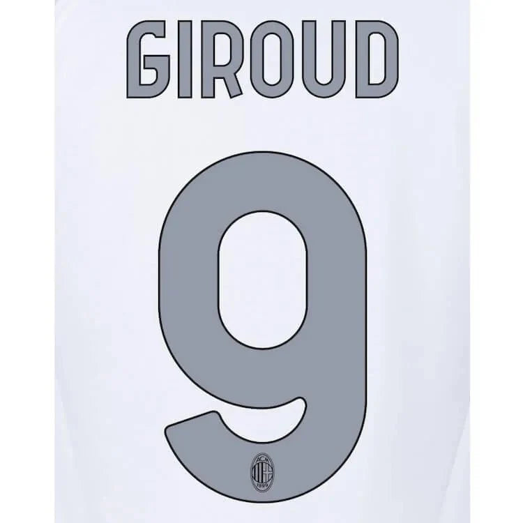 AC Milan 2023/24 Away Giroud #9 Jersey Name Set
