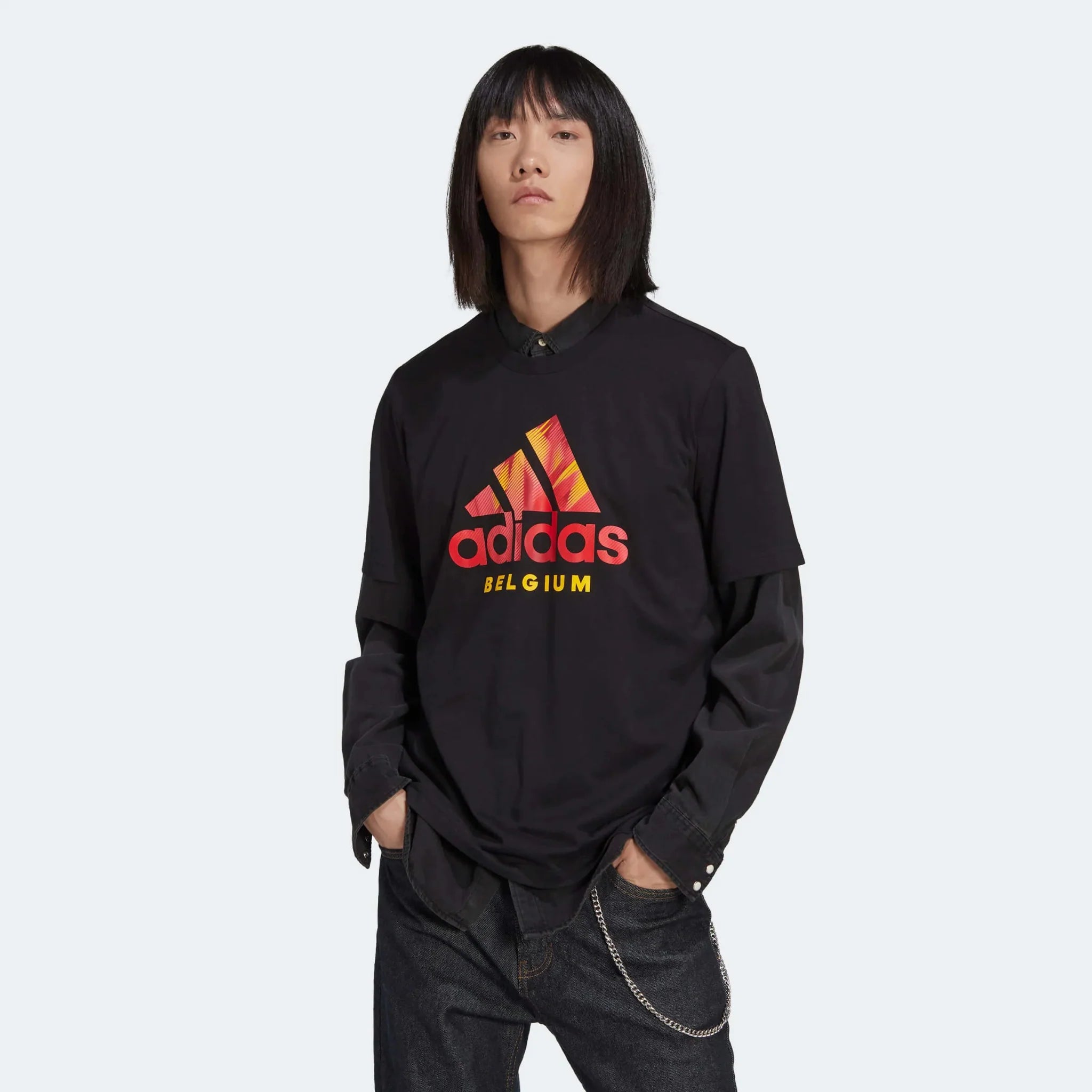 adidas 2022-23 Belgium DNA Graphic Tee - Black