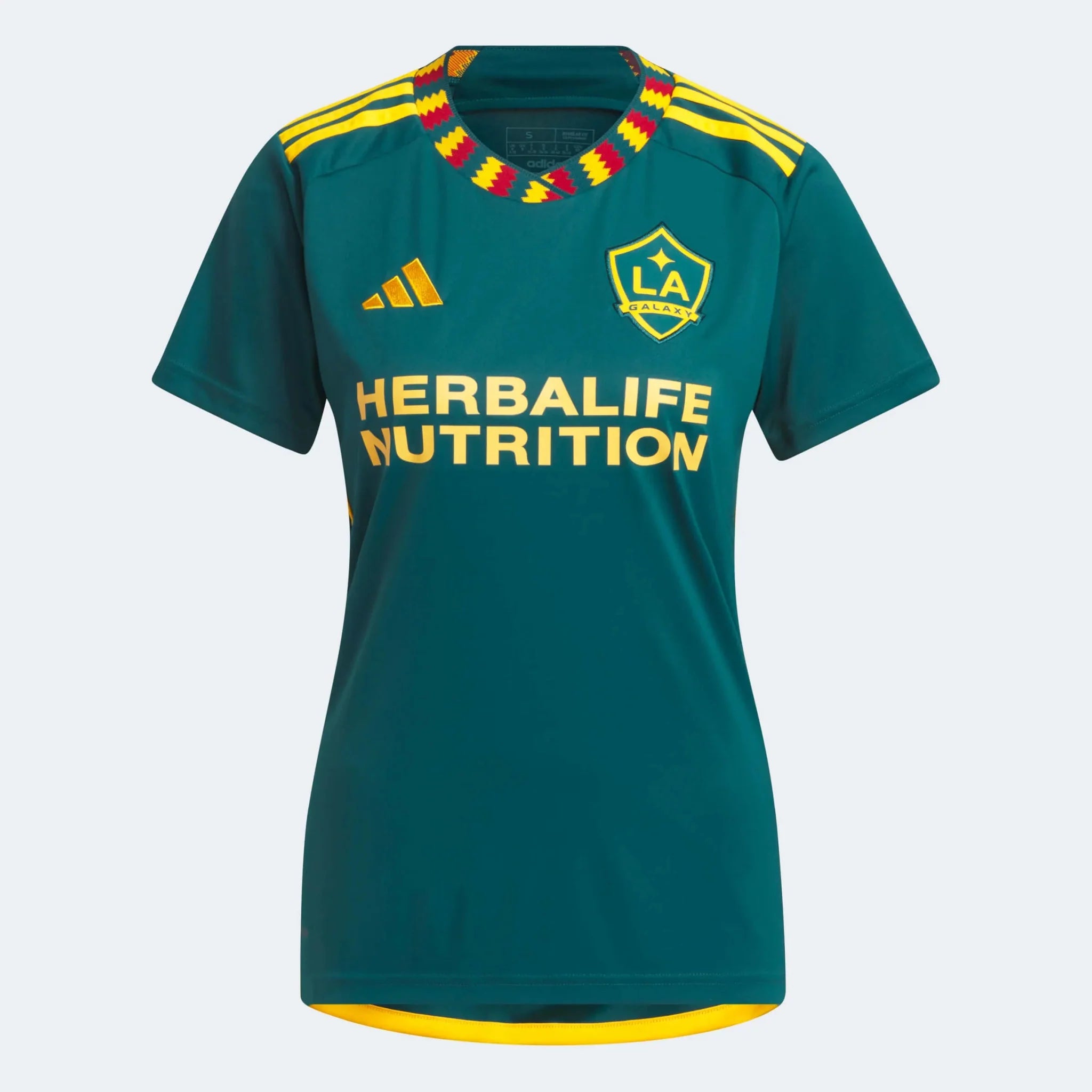 adidas 2023-25 LA Galaxy Women's Away Jersey - Mystery Green-Team Gold