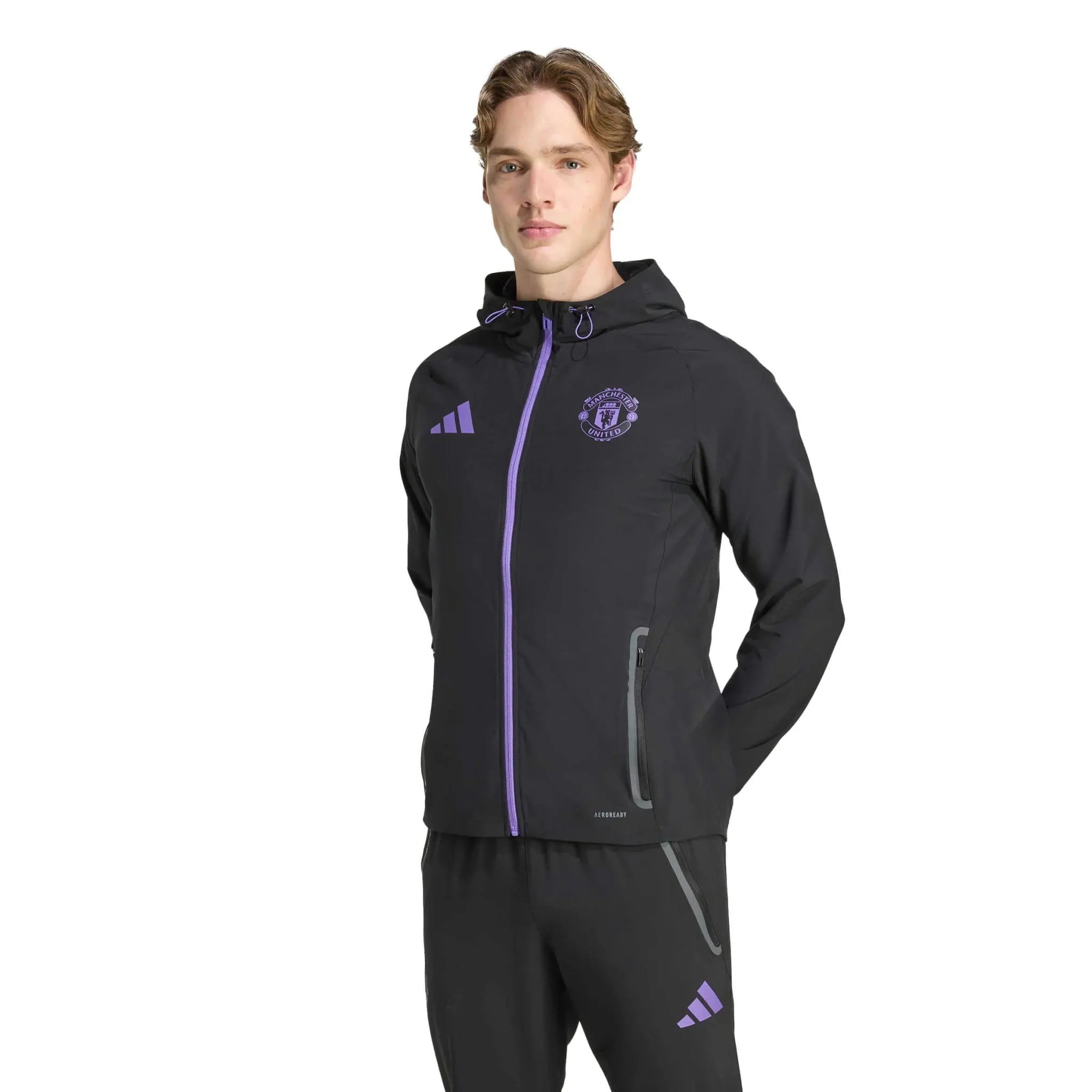 adidas 2025-26 Manchester United Men's Tiro 25 Competition Vis Tech Travel Jacket