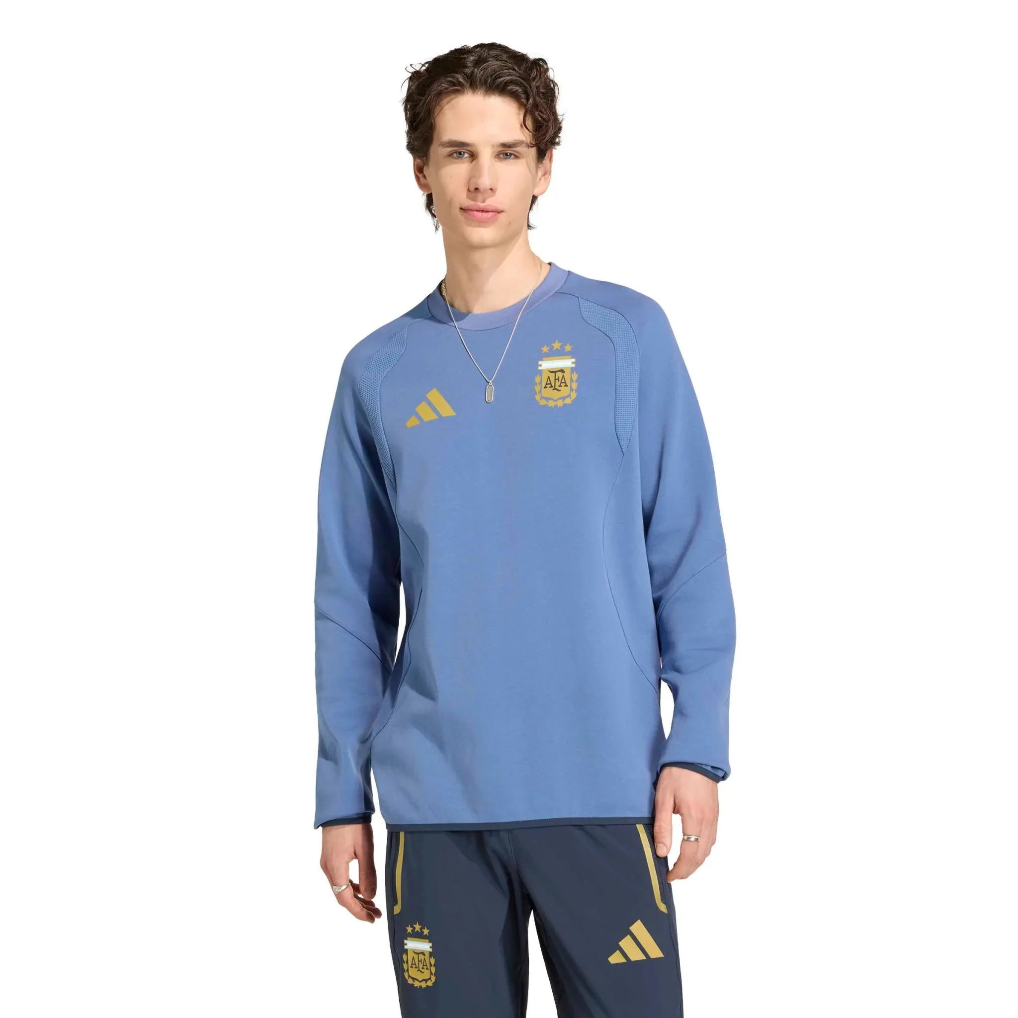 adidas 2026 Argentina Men's Tiro Travel Crewneck Sweatshirt