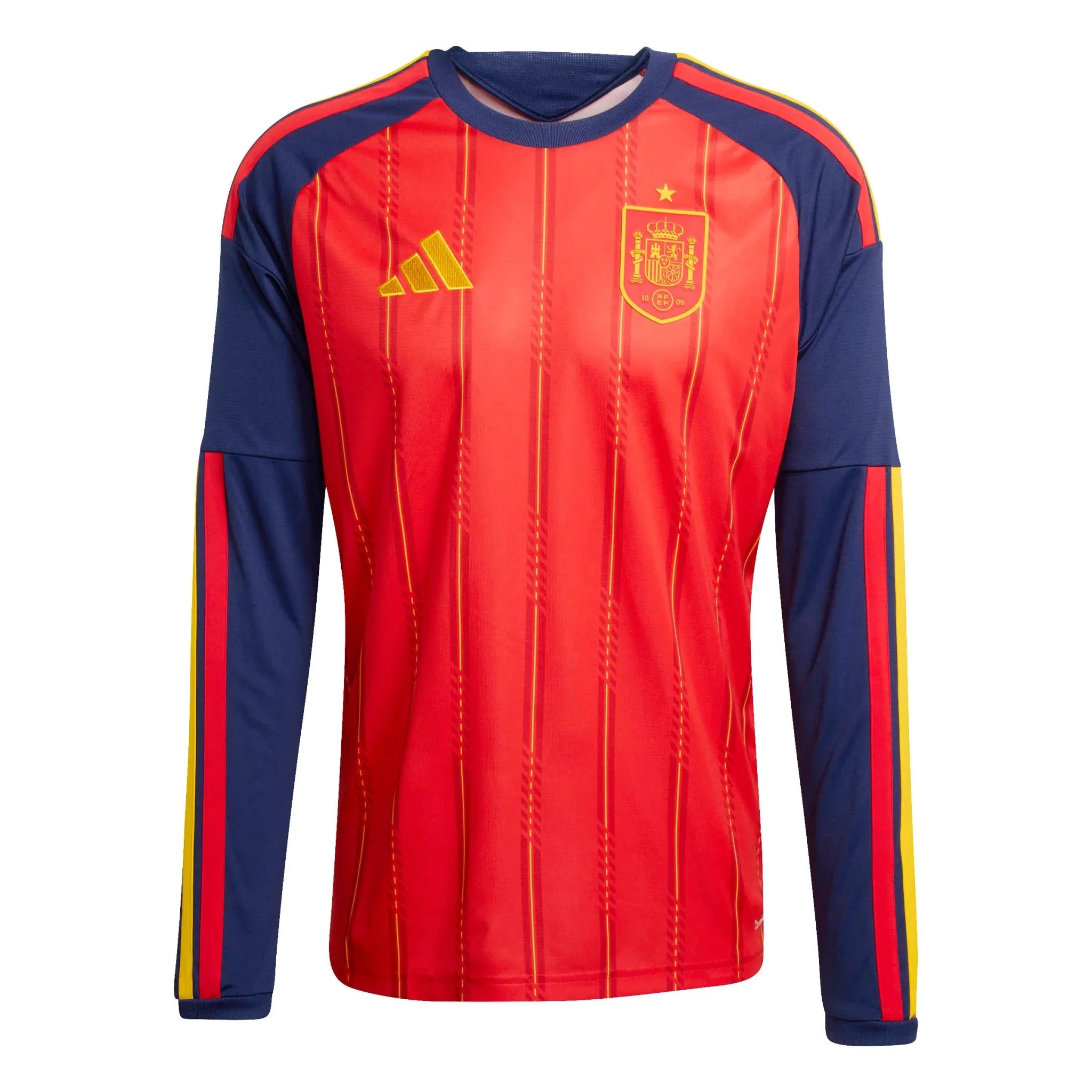 adidas 2026 Spain Men's Stadium Home Long-Sleeve Soccer Jersey