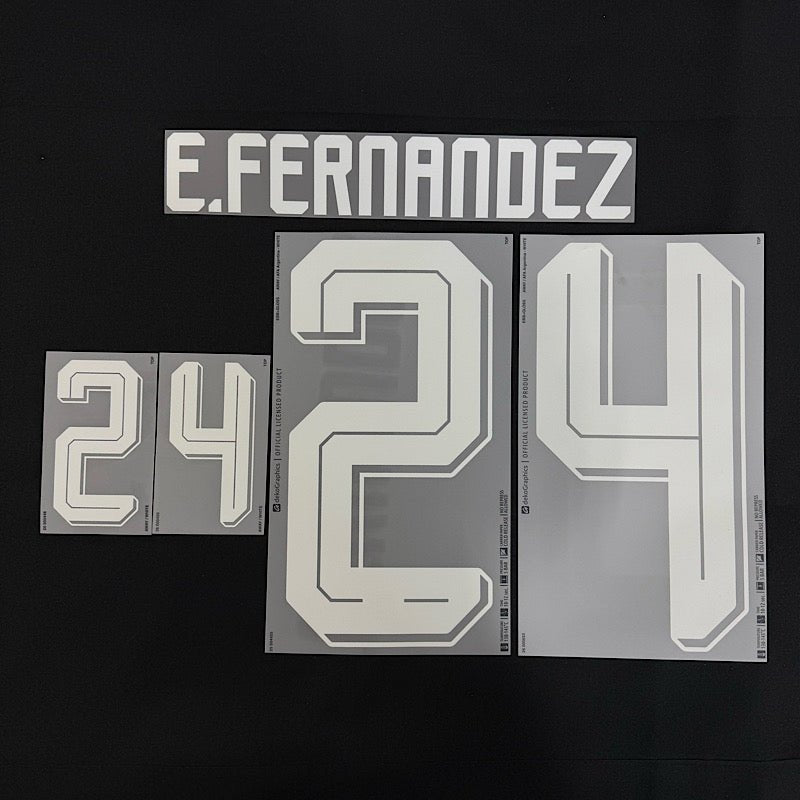 Argentina 2026- Away E. FERNANDEZ #24 Official Name Set