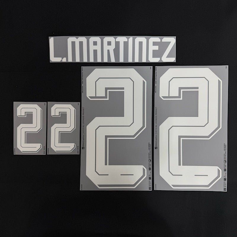 Argentina 2026- Away L.MARTINEZ #22 Official Name Set