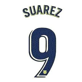 Barcelona 2018/19 Away Suarez #9 Youth Jersey Name Set
