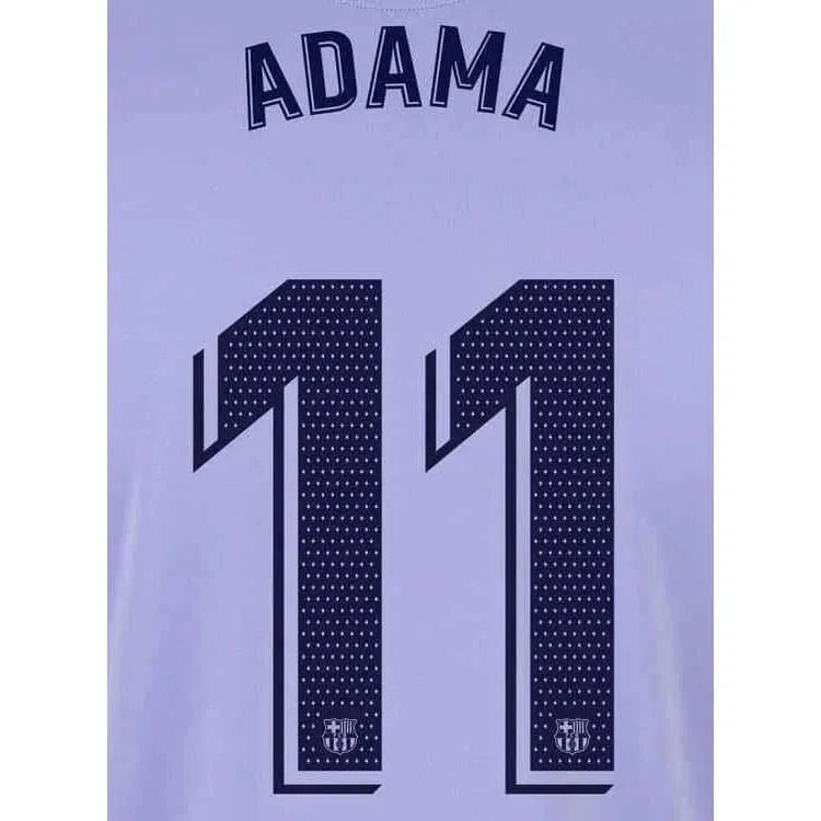 Barcelona 2021/22 Away Adama #11 Jersey Name Set